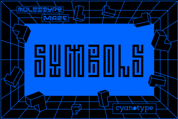 MultuType Maze Symbols: A Pixel-Perfect Display Font for Brand Personality