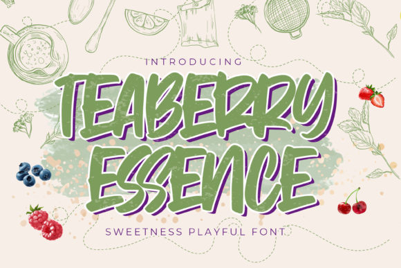 Teaberry Essence: A Playful, Elegant Display Font for Small Business Branding